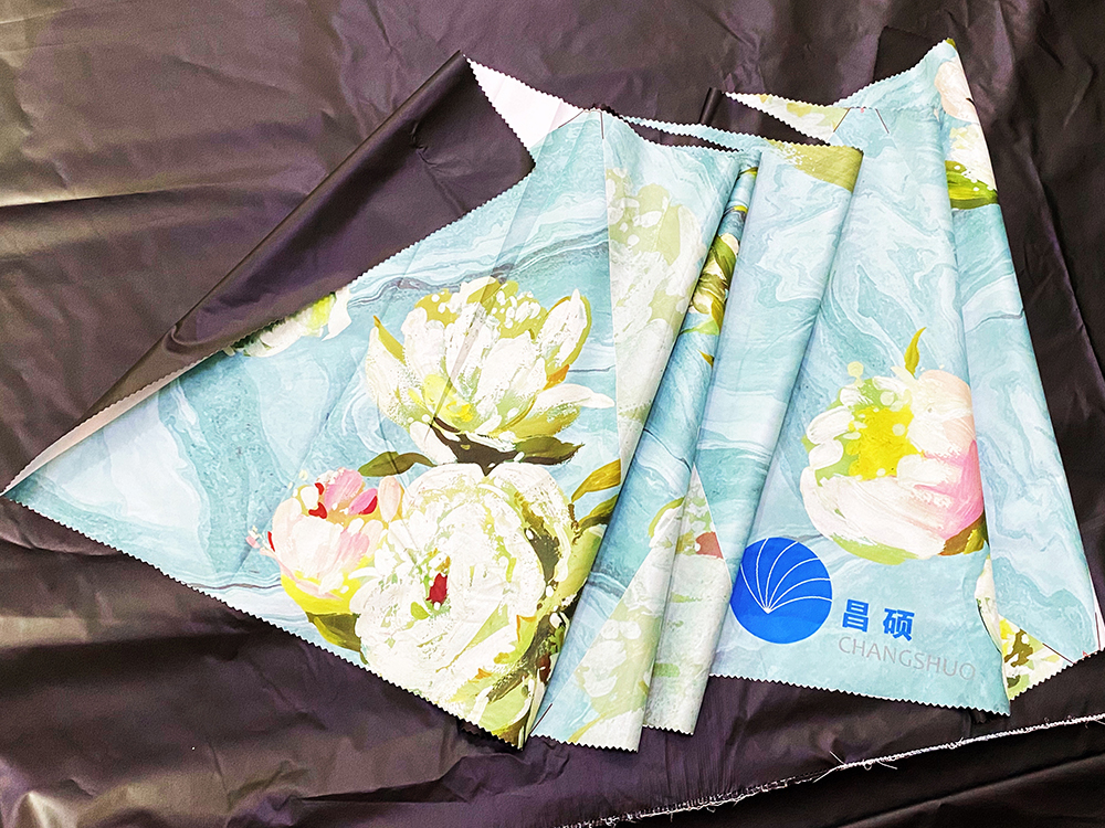 环保再生遮光隔热无水印花防水伞面材料